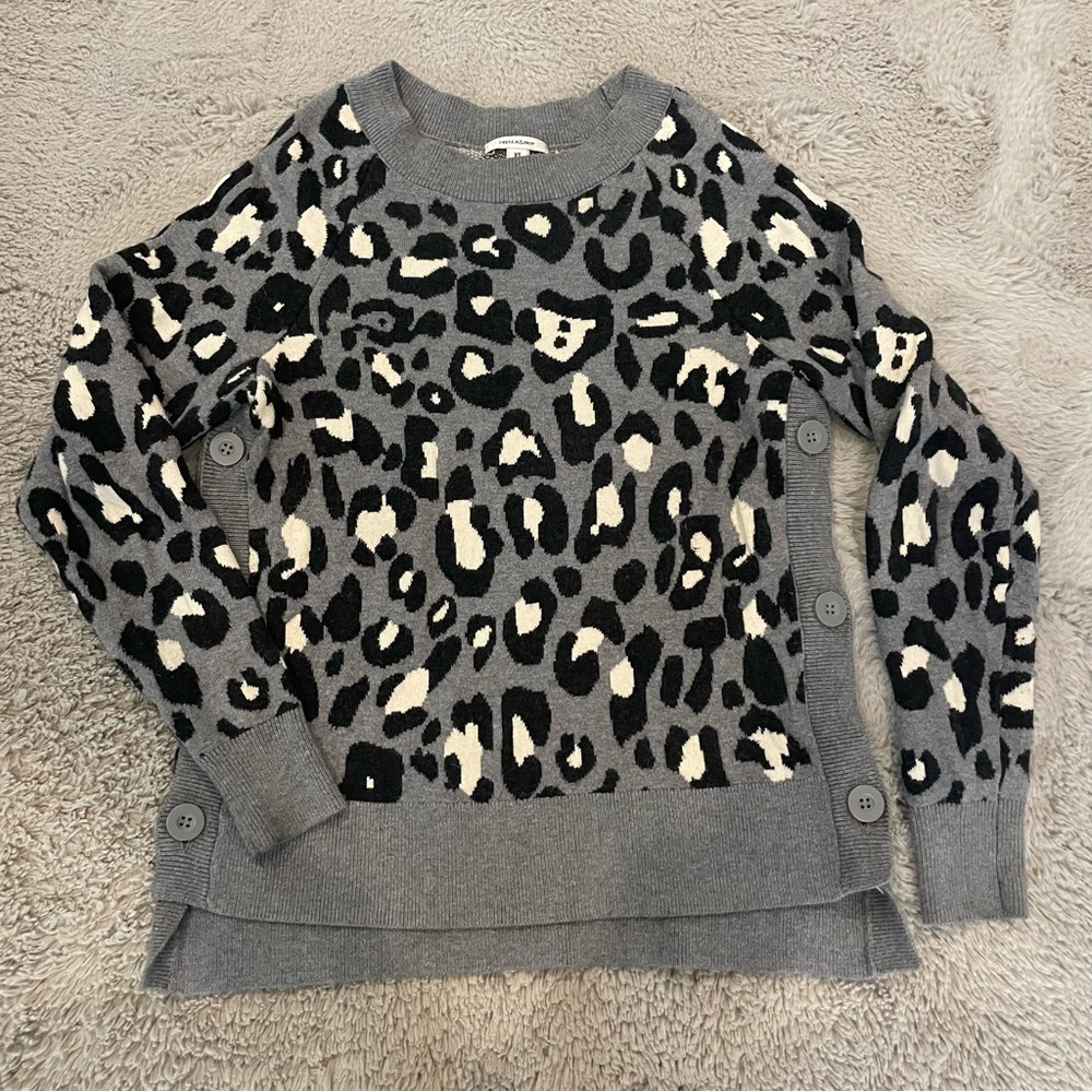 Stella And Dot Leopard Side Button Sweater.